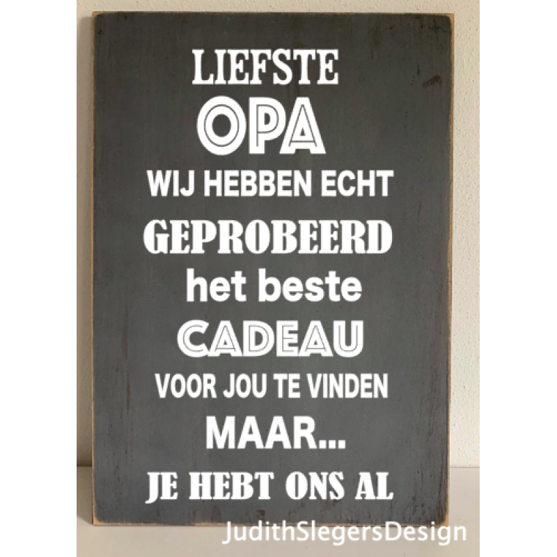 tekstbord liefste opa